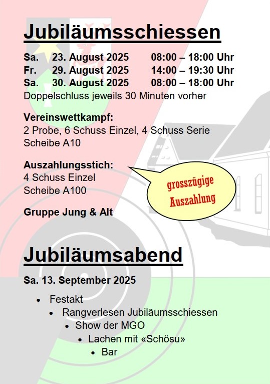 Flyer Jubiläumsschießen